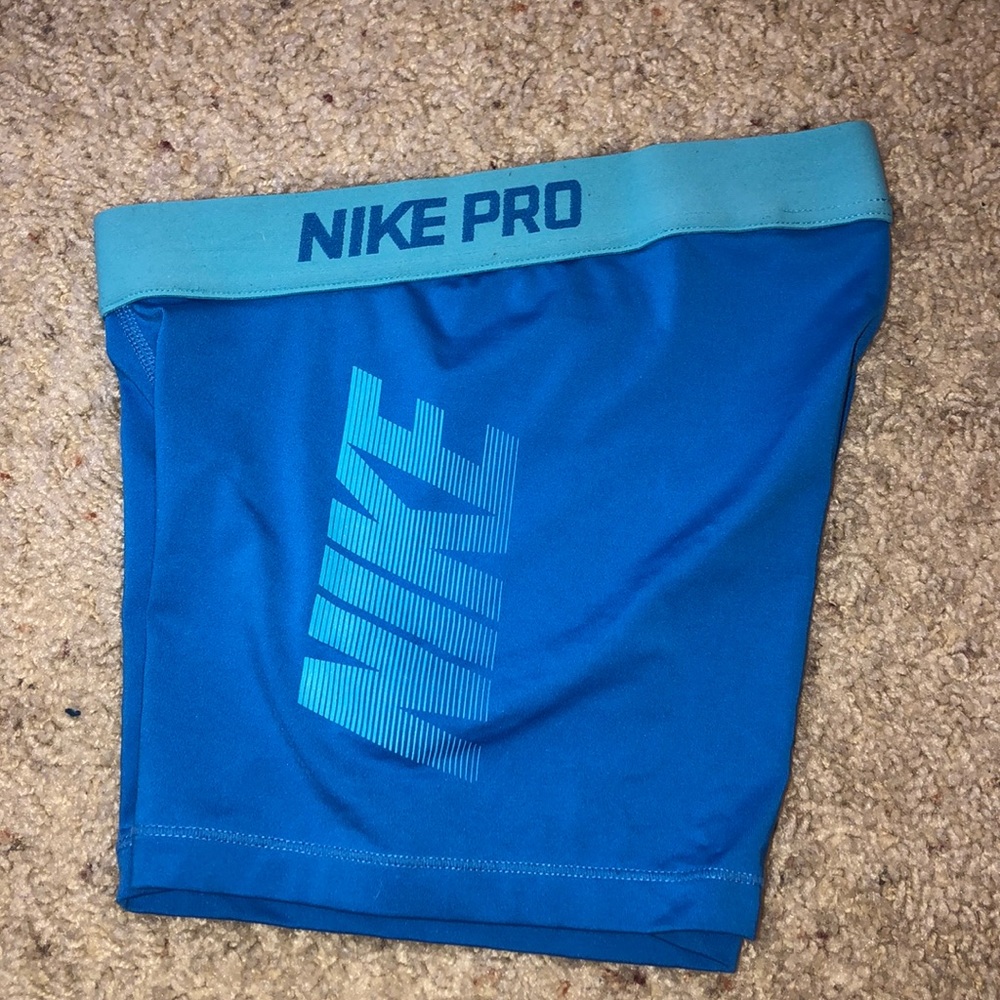 Blue Nike pro shorts